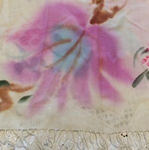 92" × 70" fine wool and silk water print scarf